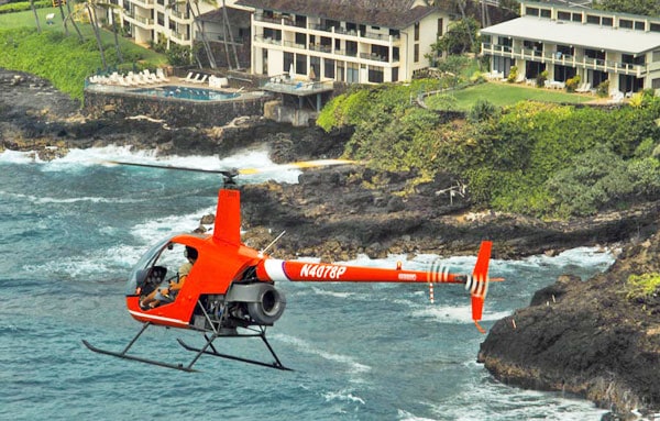 Robinson R22 over water